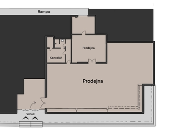 Pronájem obchodních prostor 300 m², Komárov
