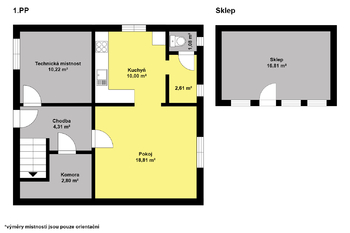 půdorys, I. NP domu - Prodej domu 180 m², Kolín