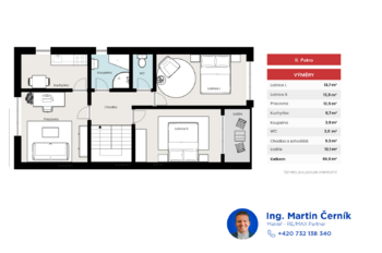 půdorys 1. patro - Prodej domu 197 m², Police nad Metují