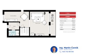 2. patro půdorys - Prodej domu 197 m², Police nad Metují