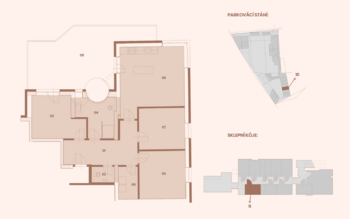 půdorys - Prodej bytu 4+kk v osobním vlastnictví 139 m², Doksy