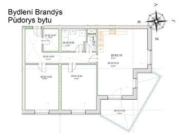 Pudorys - Prodej bytu 3+kk v osobním vlastnictví 114 m², Brandýs nad Labem-Stará Boleslav