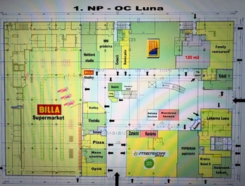 1.NP - OC LUNA - Pronájem obchodních prostor 200 m², Plzeň