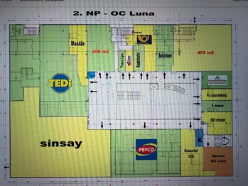 2.NP - OC LUNA - Pronájem obchodních prostor 200 m², Plzeň