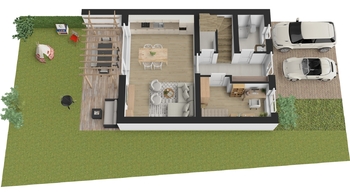 Půdorys - přízemí - Prodej domu 134 m², Opatovice nad Labem