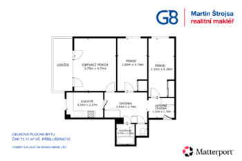 Prodej bytu 3+1 v osobním vlastnictví 71 m², Ústí nad Labem