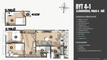 Prodej bytu 4+1 v osobním vlastnictví 89 m², Praha 4 - Krč