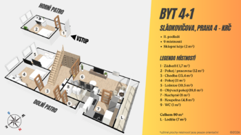 Prodej bytu 4+1 v osobním vlastnictví 89 m², Praha 4 - Krč