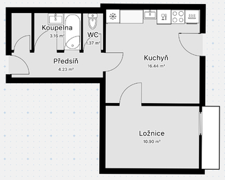 Pronájem bytu 2+kk v osobním vlastnictví 38 m², Nehvizdy