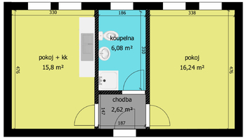 Pronájem bytu 2+kk v osobním vlastnictví 41 m², Chlumec nad Cidlinou