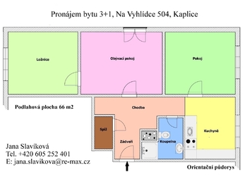 Pronájem bytu 3+1 v osobním vlastnictví 66 m², Kaplice