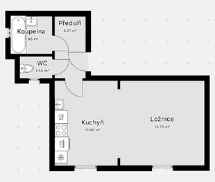 Pronájem bytu 1+kk v osobním vlastnictví 37 m², Nehvizdy