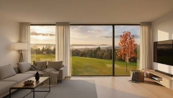 výhled z obývacího pokoje - Prodej pozemku 1335 m², Babice nad Svitavou