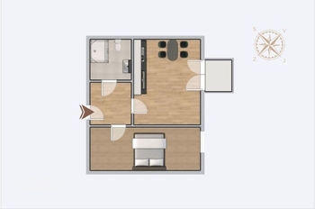 2+kk - dispozice 46 m2 + 2,8 m2 balkon ... - Pronájem bytu 2+kk v osobním vlastnictví 45 m², Havlíčkův Brod