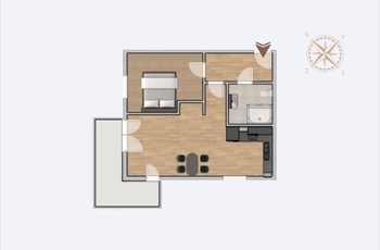 2+kk - dispozice 46 m2 + 9,5 m2 balkon ... - Pronájem bytu 2+kk v osobním vlastnictví 45 m², Havlíčkův Brod