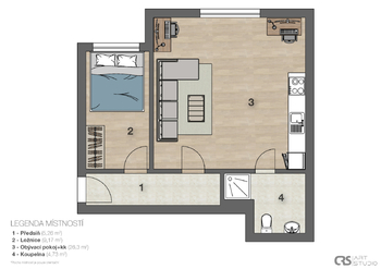 Prodej bytu 2+kk v osobním vlastnictví 53 m², Praha 4 - Nusle