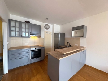 Kuchyňský kout s komorou - Prodej bytu 3+kk v osobním vlastnictví 70 m², Praha 9 - Letňany