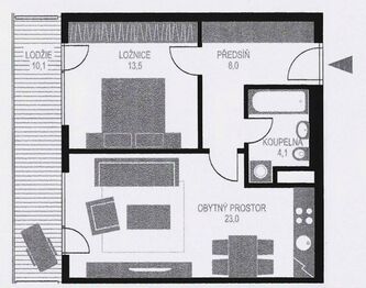 Pronájem bytu 2+kk v osobním vlastnictví 58 m², Chrudim
