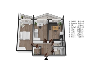 Prodej bytu 2+1 v družstevním vlastnictví 67 m², Praha 9 - Černý Most