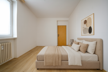 Vizualizace pokoje - ložnice - Prodej bytu 3+1 v osobním vlastnictví 74 m², Pardubice
