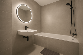 Vizualizace - koupelna - Prodej bytu 3+1 v osobním vlastnictví 74 m², Pardubice