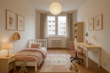 Vizualizace dětský pokoj - Prodej bytu 4+1 v družstevním vlastnictví 109 m², Praha 9 - Černý Most