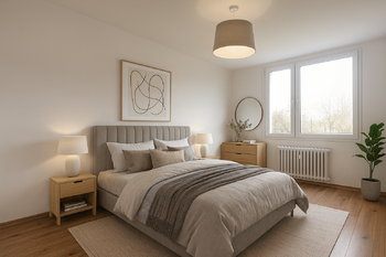 Vizualizace ložnice - Prodej bytu 4+1 v družstevním vlastnictví 109 m², Praha 9 - Černý Most