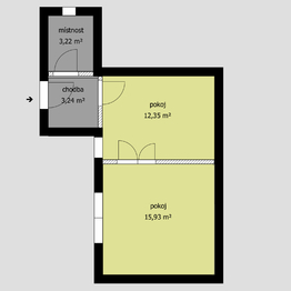 orientační půdorys  - Prodej chaty / chalupy 35 m², Zalešany