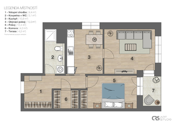 Pronájem bytu 3+kk v osobním vlastnictví 60 m², Liberec