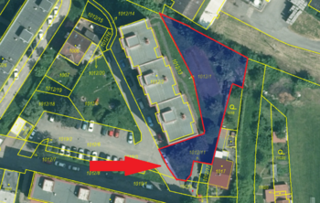 katastrální mapa s předmětným pozemkem - Prodej pozemku 935 m², České Budějovice 