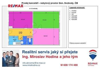 Pronájem kancelářských prostor 66 m², České Budějovice