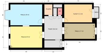 orientační plánek bytu - Prodej bytu 3+1 v osobním vlastnictví 114 m², Praha 3 - Vinohrady
