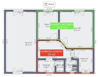 Pronájem kancelářských prostor 37 m², Ostrava