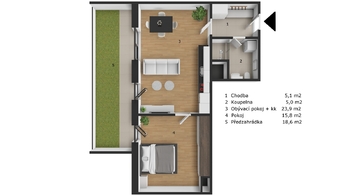 Pronájem bytu 2+kk v osobním vlastnictví 75 m², Praha 6 - Břevnov