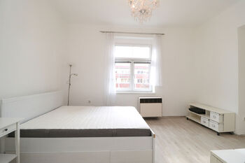 Obývací pokoj - Pronájem bytu 1+kk v osobním vlastnictví 26 m², Praha 7 - Holešovice