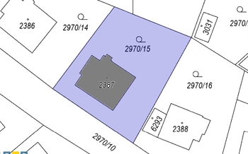 Katastrální snímek - Prodej bytu 5+1 v osobním vlastnictví 200 m², Rakovník