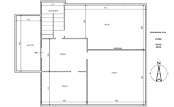 Půdorys patro - Prodej domu 150 m², Rakovník