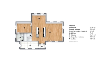 Půdorys přízemí - Prodej ubytovacího zařízení 160 m², Horní Brusnice