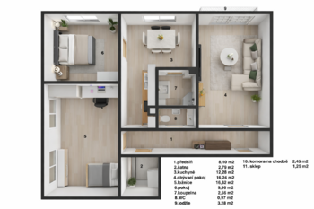 Prodej bytu 3+1 v osobním vlastnictví 77 m², Strážnice