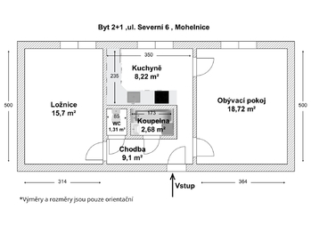 Prodej bytu 2+1 v družstevním vlastnictví 68 m², Mohelnice