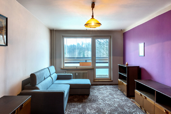 Obývací pokoj - Prodej bytu 2+1 v družstevním vlastnictví 58 m², Ostrava 