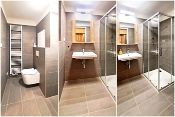 Koupelna s WC - Pronájem bytu 1+kk v osobním vlastnictví 8000 m², Zlín