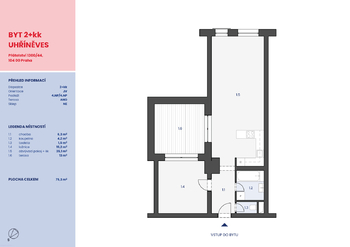 Prodej bytu 2+kk v osobním vlastnictví 2110 m², Praha 10 - Uhříněves