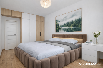 Ložnice –⁠⁠⁠⁠⁠⁠ vizualizace - Prodej bytu 3+1 v osobním vlastnictví 70 m², Strakonice