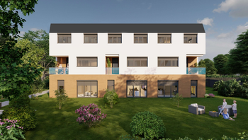 vizualizace trojdomu - Prodej pozemku 1302 m², Jesenice