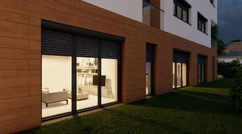 vizualizace trojdomu - Prodej pozemku 1302 m², Jesenice