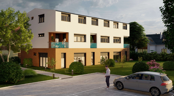 vizualizace trojdomu - Prodej pozemku 1302 m², Jesenice