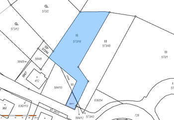 Vyznačení z katastru nemovitostí - Prodej pozemku 1165 m², Jílové