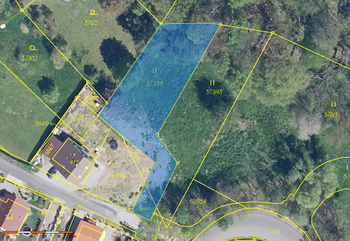 Vyznačení z katastru nemovitostí - Prodej pozemku 1165 m², Jílové