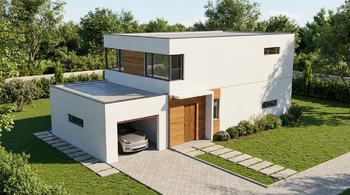 VIZUALIZACE DOMU PODLE PROJEKTU - Prodej pozemku 697 m², Praha 9 - Horní Počernice